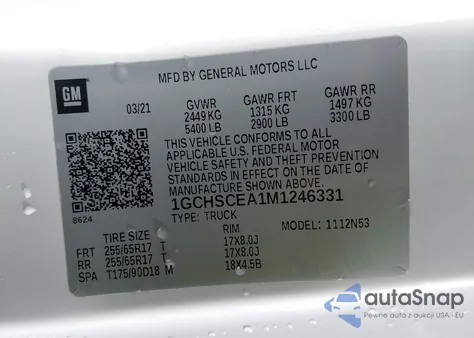 2021 Chevrolet Colorado 2Wd Long Box Lt from USA, damaged, VIN 1GCHSCEA1M1246331